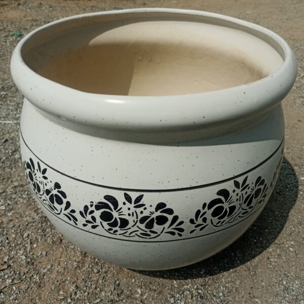 12 Inch Round Design Ceramic Pot (Design May Vary)